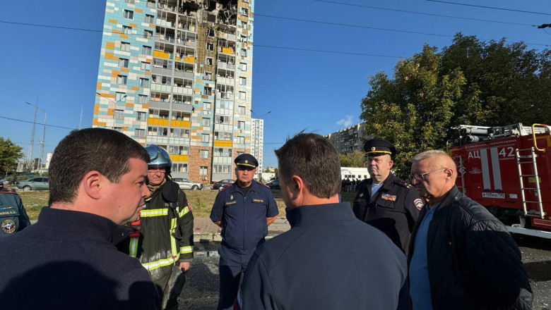 Cladire Moscova lovita de drone