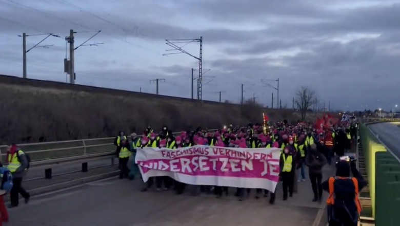 Manifestanții contra extremei drepte în Germania. Foto- captură video