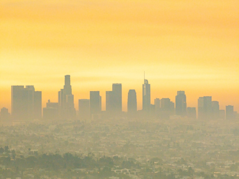 From The Hollywood Sign to Downtown LA: Thick Smoke from Wildfires Blankets the City's Skyline