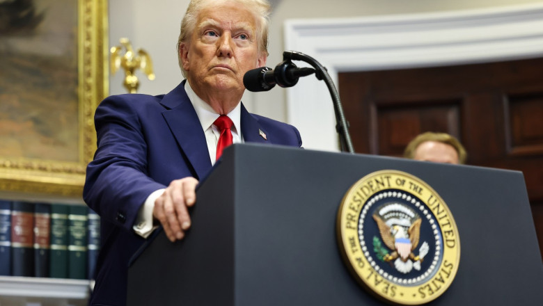 President Donald Trump Announces AI Initiative In Roosevelt Room At The White House - 21 Jan 2025