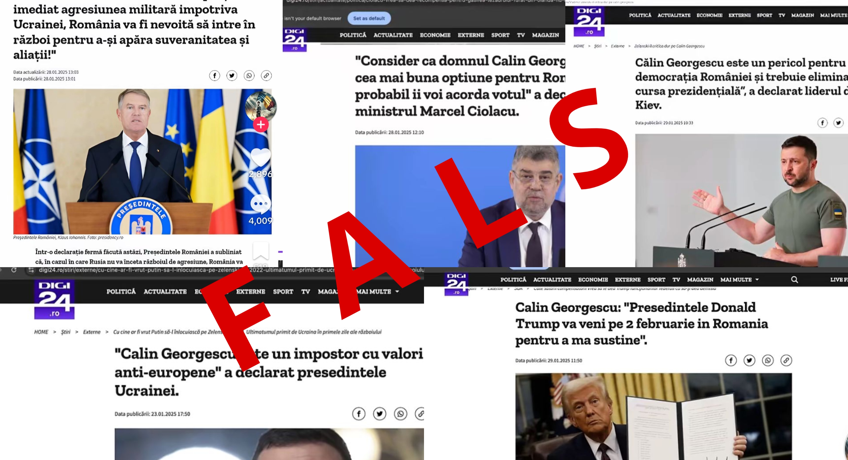 Știri false care îl pun într-o lumină bună pe Călin Georgescu sunt răspândite pe TikTok. Identitatea digi24.ro, folosită abuziv