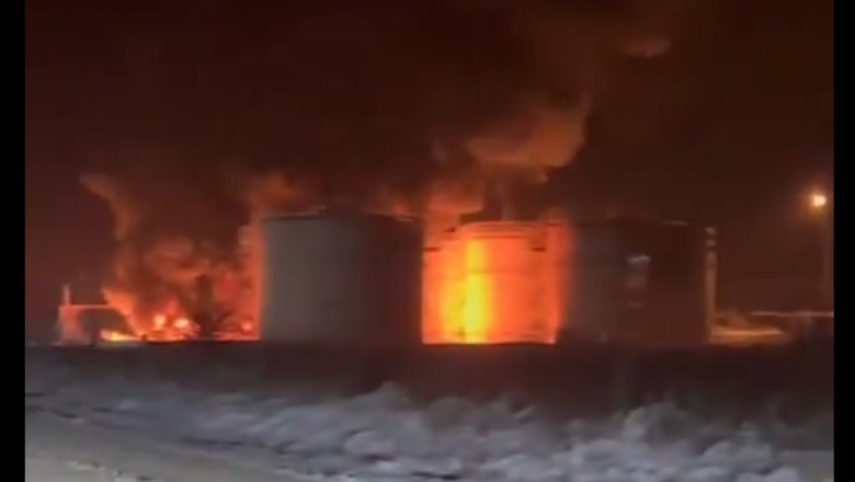 INCENDIU LA depozit de petrol