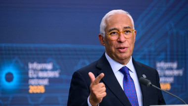 European Council President Antonio Costa speaks during a press conference