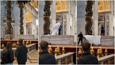 Un român a distrus altarul principal din Biserica Sf. Petru de la Vatican. Momentul a fost filmat de turiști