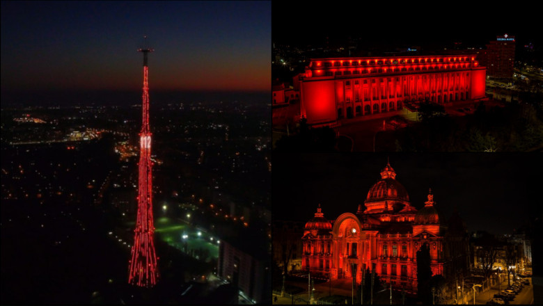România, iluminată în roșu pentru Ziua Europeană 112
