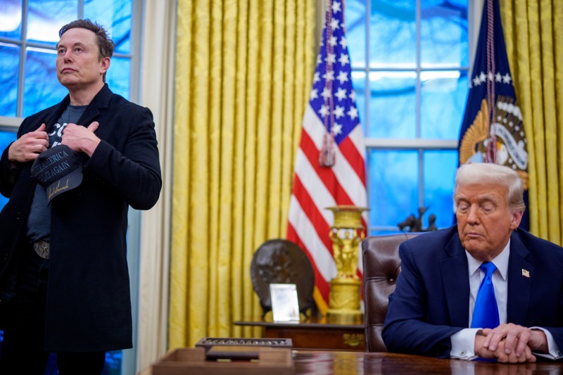 Elon Musk Joins President Trump For Signing Executive Orders In The Oval Office
