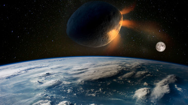 Huge,Asteroid,Hits,The,Planet,Earth.,Elements,Of,This,Image