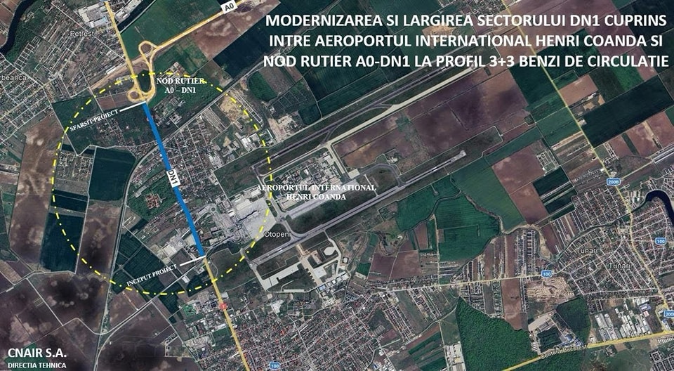 DN1 București – Ploiești va fi lărgit la 3 benzi pe sens, între Aeroportul Otopeni și Autostrada de Centură a Capitalei. Anunțul CNAIR