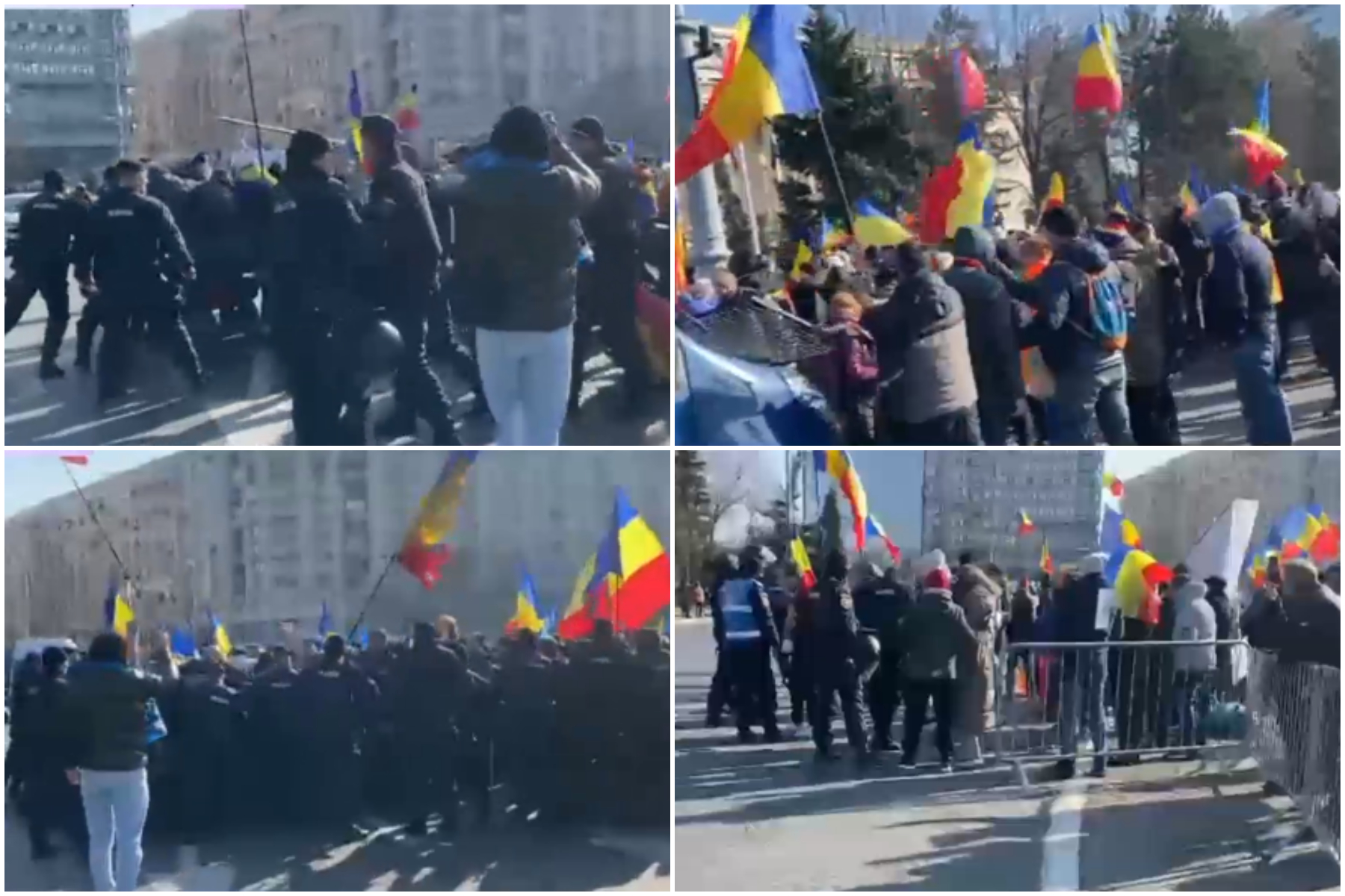 Violențe la protestul lui Călin Georgescu din Capitală, jandarmii au folosit gaze lacrimogene. Echipa Digi24, agresată de manifestanți