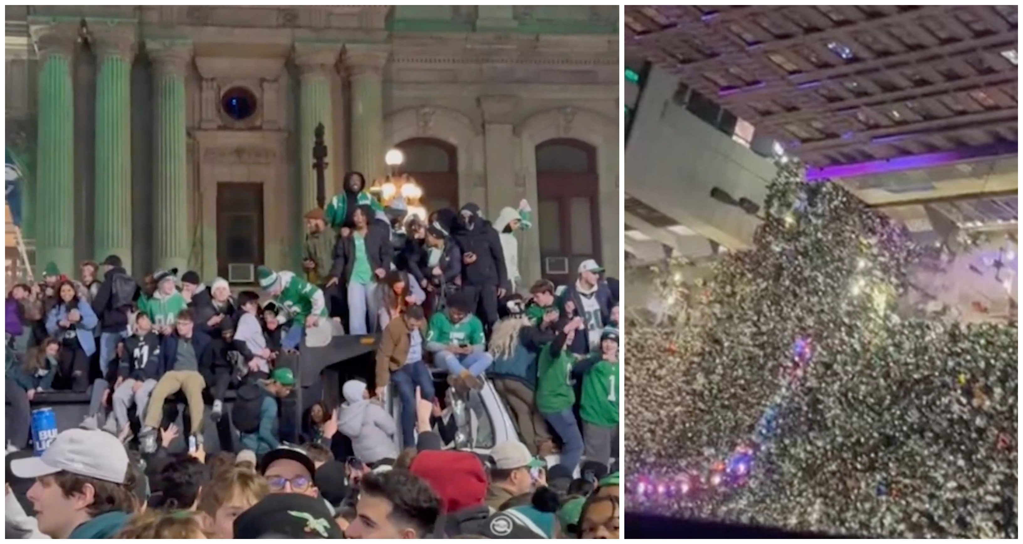 Haos în Philadelphia, după finala Super Bowl. Fanii Eagles vandalizează orașul, aprind focuri și se urcă pe mașinile de poliție