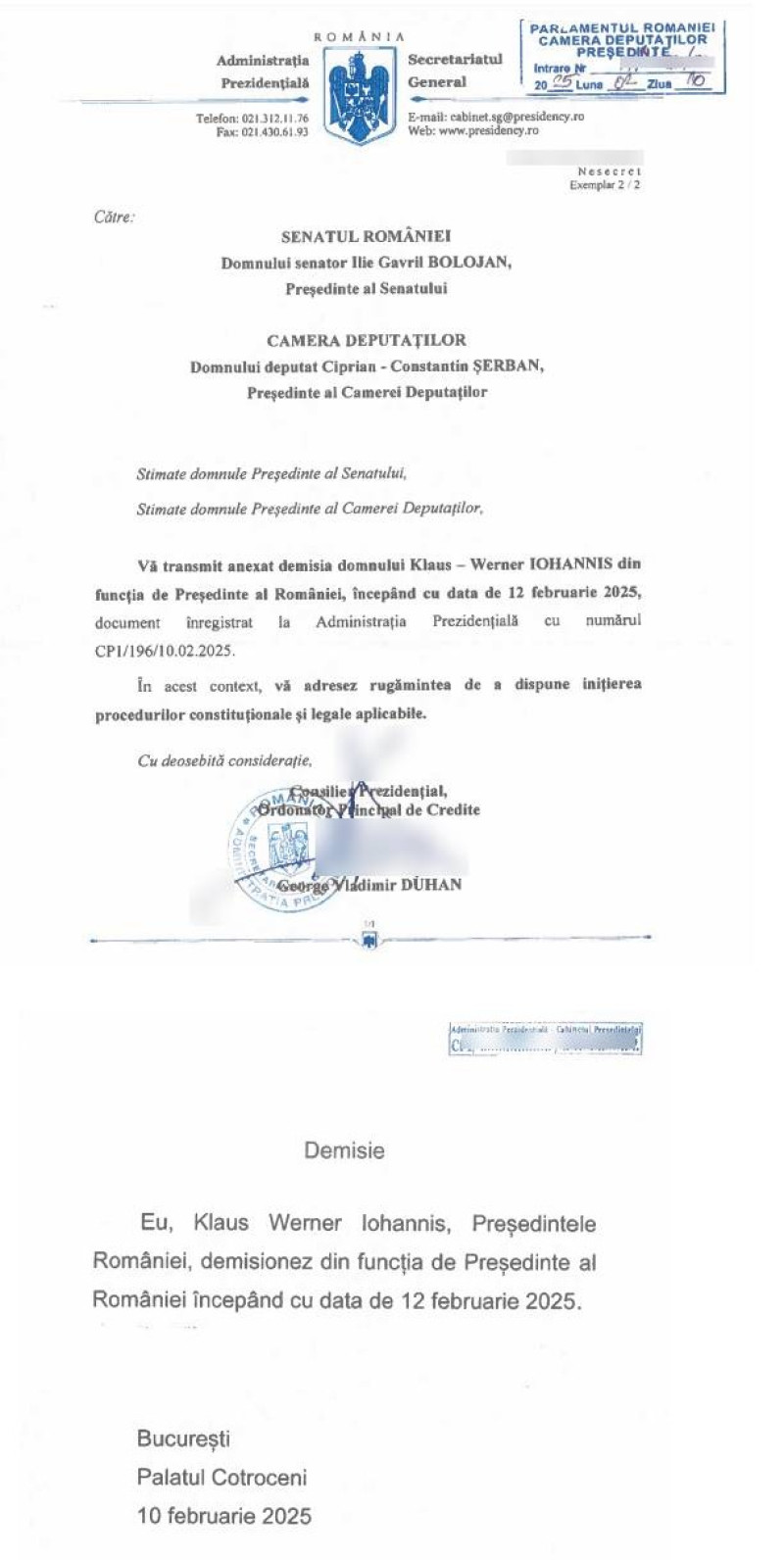 Demisia lui Klaus Iohannis