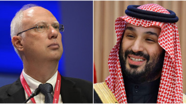 Șeful fondului suveran al Rusiei, Kirill Dmitriev, și prințul moștenitor saudit, Mohammed bin Salman Foto: Profimedia (colaj Digi24.ro)