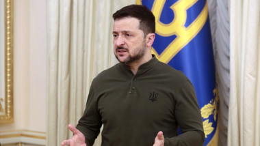 Volodymyr Zelenskyy and Nadia Calvino speak to press in Kyiv, Ukraine - 10 Feb 2025