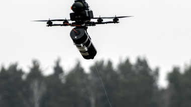 A Fiber-optic-controlled Drone Designed For The Ukrainian Armed Forces, Kyiv Region, Ukraine - 29 Jan 2025