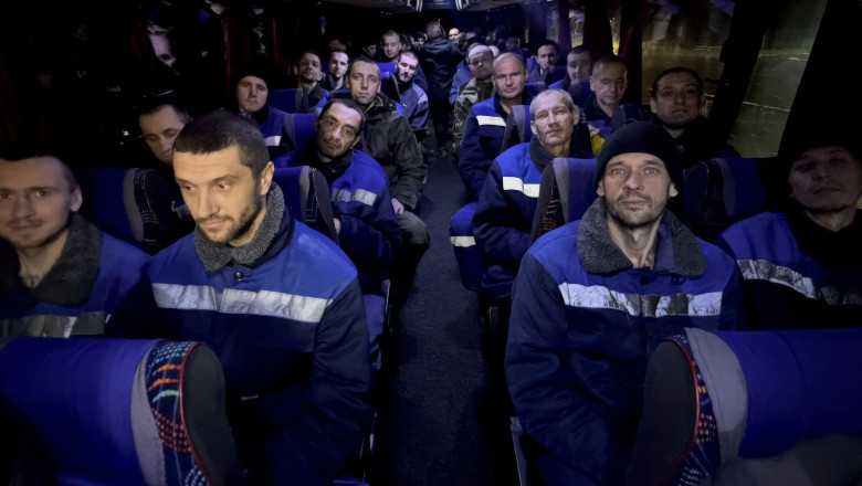 Ukrainian Soldiers Return Home After POW Exchange with Russia, Undisclosed, Kiev Oblast, Ukraine - 30 Dec 2024