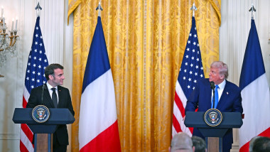 French President Macron Visits the White House in Washington, DC