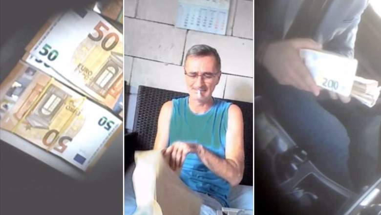 colaj cu bani de spaga, bancnote euro