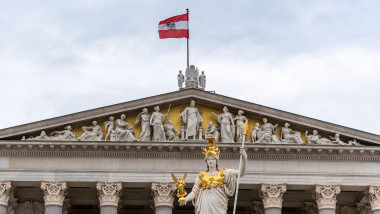 Austrian Parliament building in Vienna, capital of Austria on 3 May 2024