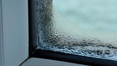 Condensation and damp problem on the inside of a double glazed window.