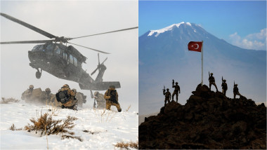 soldați turci și un elicopter într-o operațiune anti-PKK