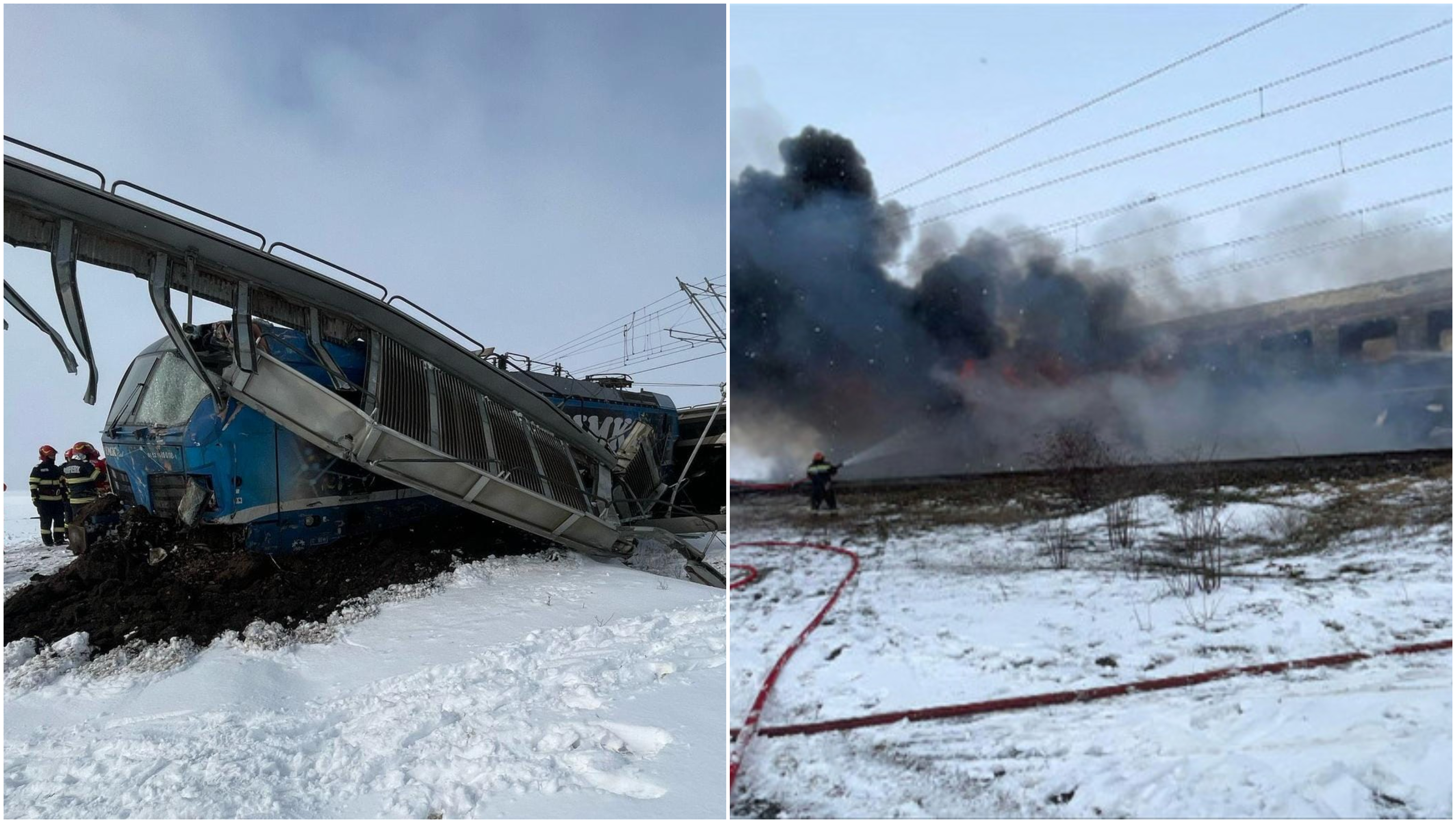 Incidente în lanț pe calea ferată. Ultimele imagini cu trenul condus de bărbatul care și-a pierdut viața în tragedia feroviară din Olt