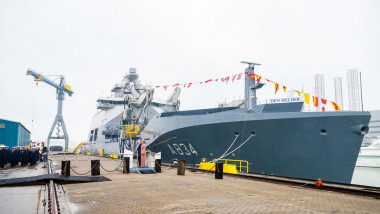 Princess Amalia at the christening of the Combat Support Ship in Vlissingen, The Netherlands - 22 Feb 2025