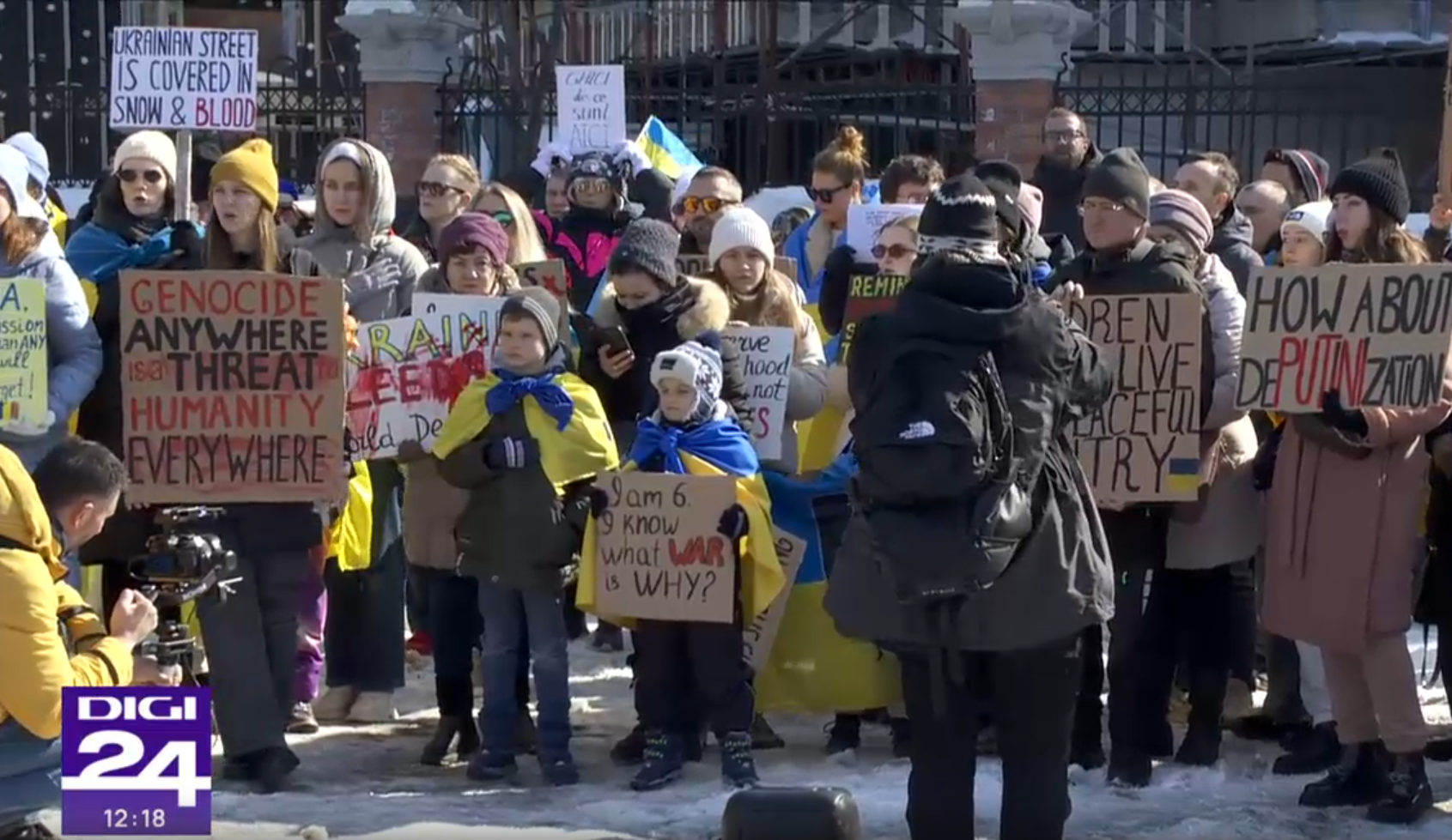 Manifestație de solidaritate cu Ucraina, la București. Luni se împlinesc 3 ani de la invazia rusă