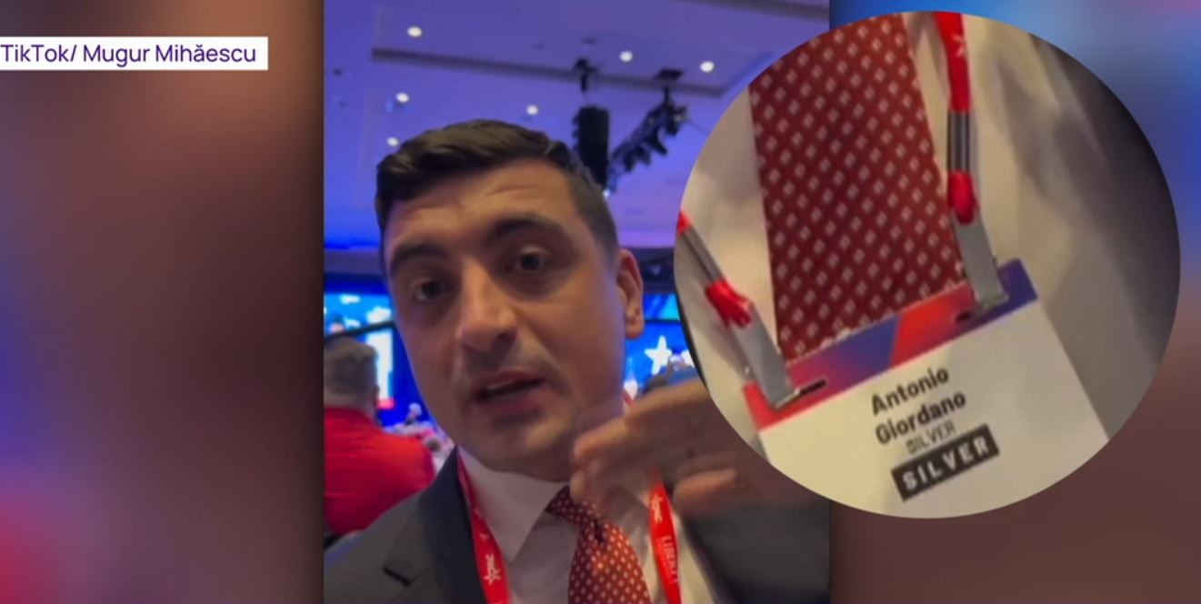 George Simion, polemică în online după ce a fost surprins la convenția conservatorilor din SUA cu ecusonul altcuiva