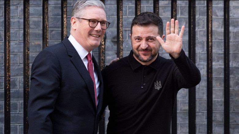 Volodymyr Zelenskyy at Downing Street, London, UK - 01 Mar 2025