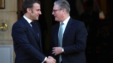 Keir Starmer și Emmanuel Macron. Foto: Profimedia