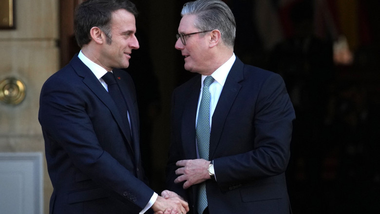 Keir Starmer și Emmanuel Macron. Foto: Profimedia