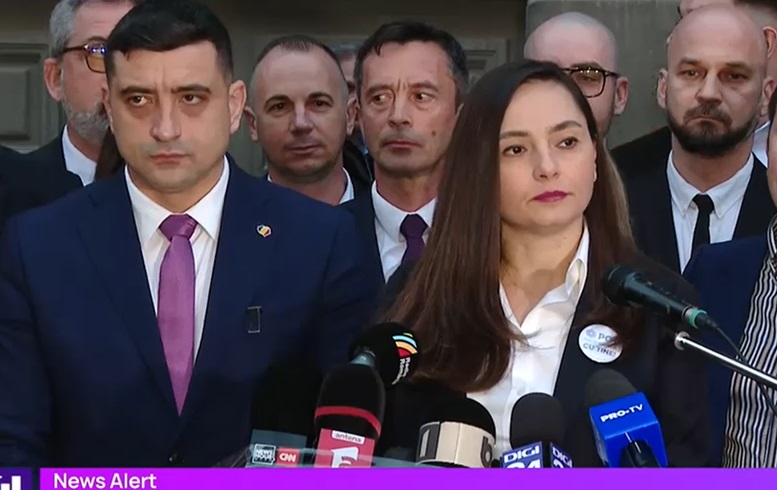 Anamaria Gavrilă și-a depus candidatura la președinție. Lidera POT, discurs în fața BEC, cu George Simion alături de ea