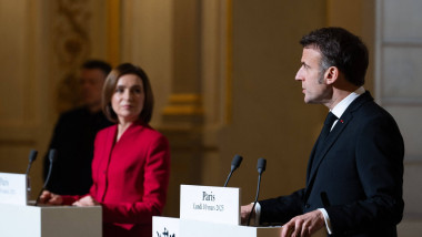 Paris: Press conference of Franch President Macron and President of Moldova Sandu