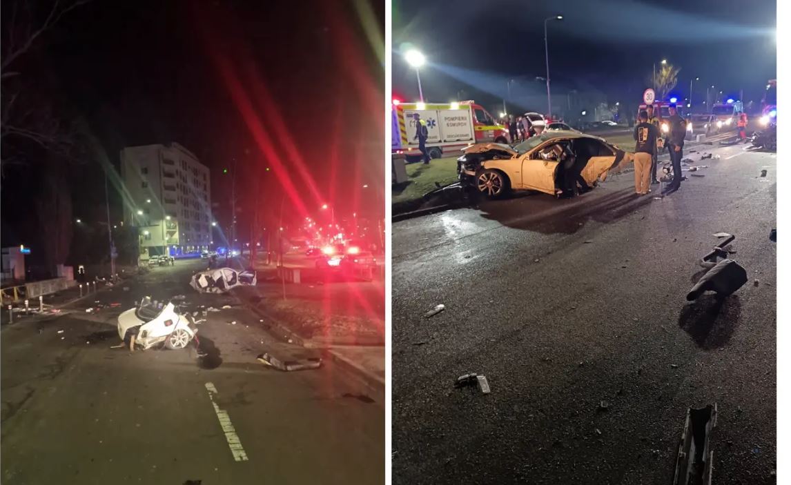 Accident grav în Mamaia: Un tânăr a murit și trei sunt în stare gravă după ce mașina lor s-a izbit de un stâlp și s-a rupt în două