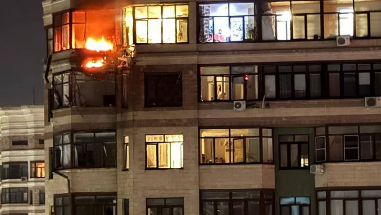 incendiu bloc moscova lovit de o drona ucraineana