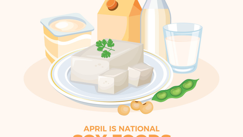 April,Is,National,Soy,Foods,Month,Poster,Vector,Illustration.,Soy