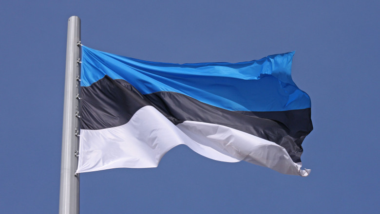 flag of Estonia over blue sky
