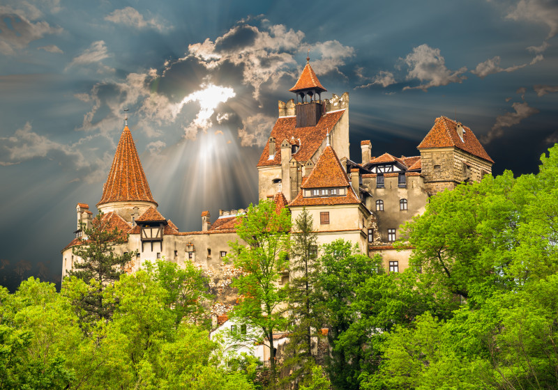 Famous,Dracula,Medieval,Castle,Of,Bran,In,Transylvania,Region,,Against