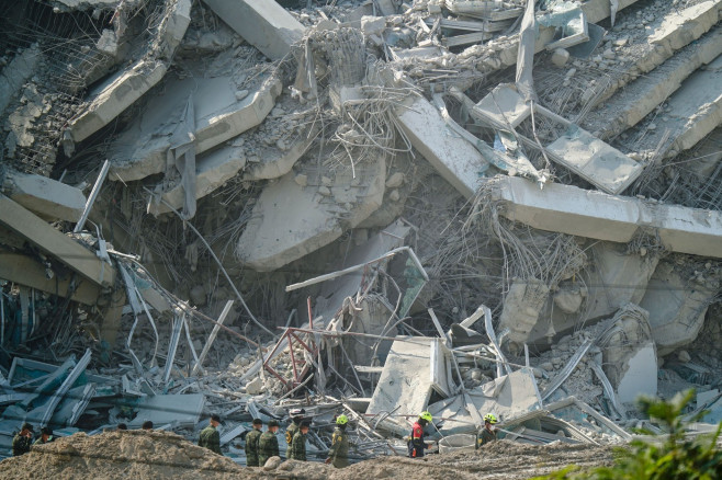 Collapsed building after an earthquake in Bangkok, Thailand -28 Mar 2025