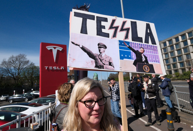 Tesla Takedown Protest In London
