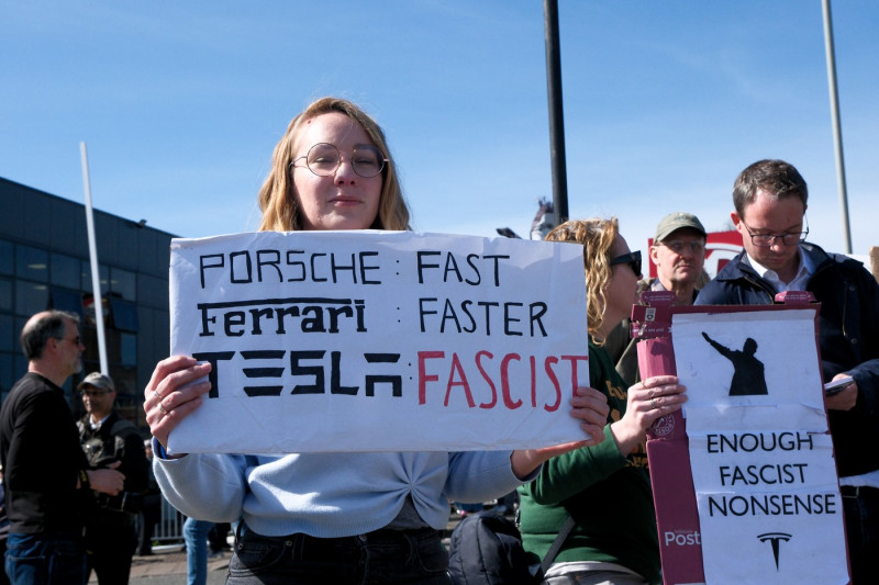 Tesla Takedown Protest In London