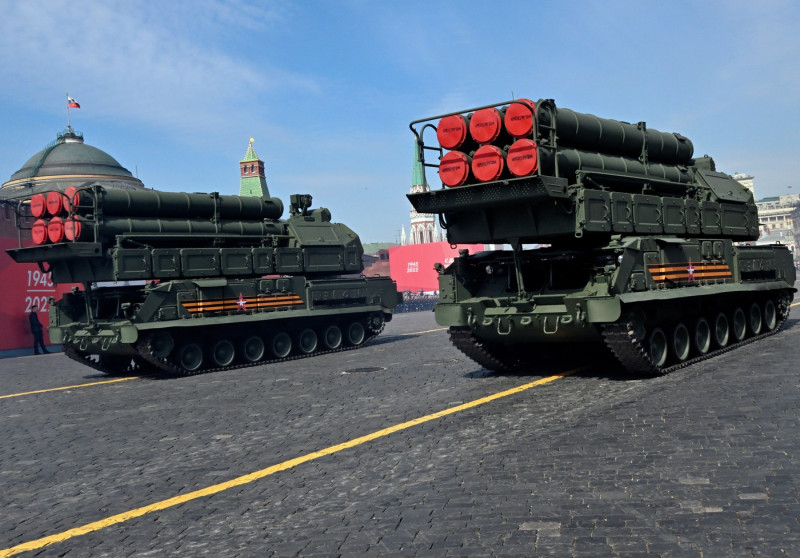 Dress rehearsal of the Military Parade dedicated to the 77th anniversary of the Victory in the Great Patriotic War, on Red Square.