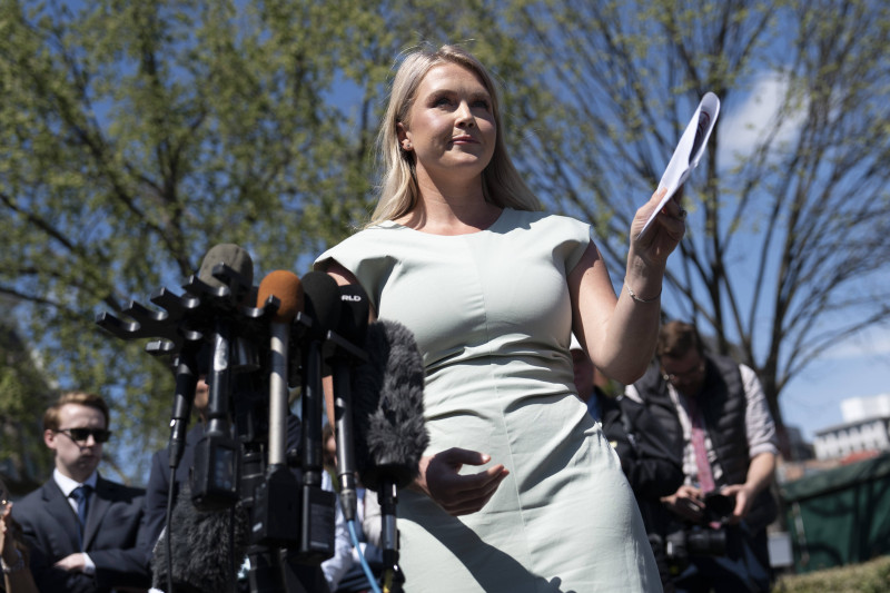Press Secretary Karoline Leavitt speaks to the media