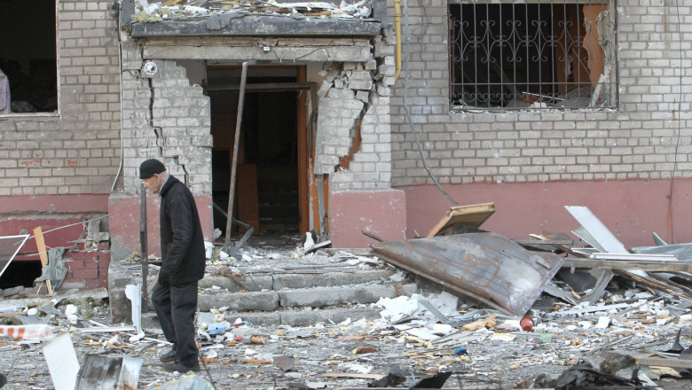 Bloc bombardat în Dnipro