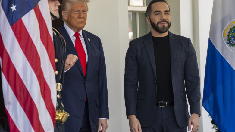 U.S. President Donald Trump Greets the El Salvador President Nayib Bukele, WASHINGTON, United States - 14 Apr 2025