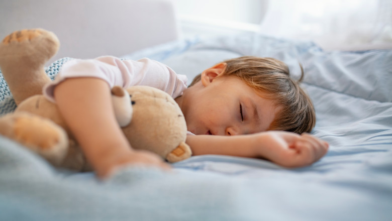 Portrait,Of,Cute,Sleeping,Boy.,Sleeping,Baby,Happy,And,Carefree.