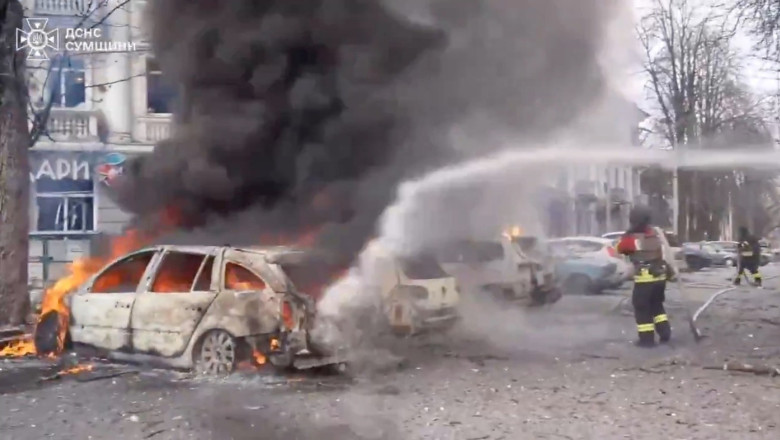 Deadly Attack on Ukraine City, Sumy - 14 Apr 2025