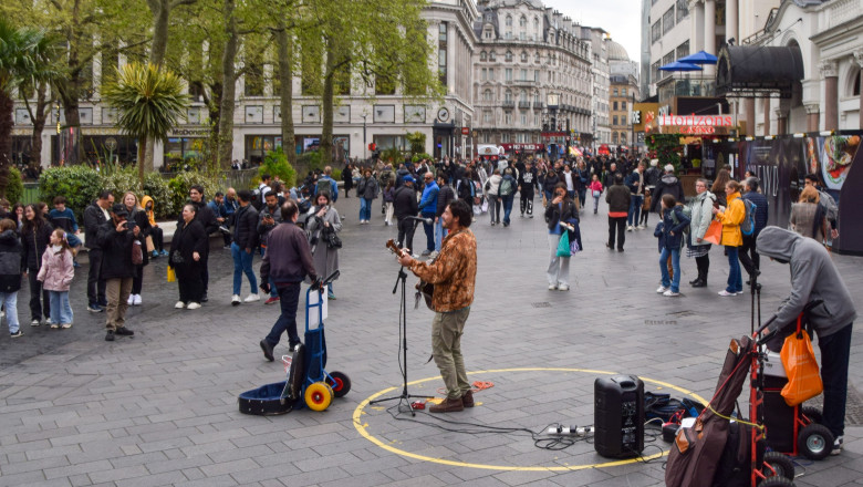 Busking In Leicester Square Suspended Over Nuisance Complaints, London, England, United Kingdom - 15 Apr 2025