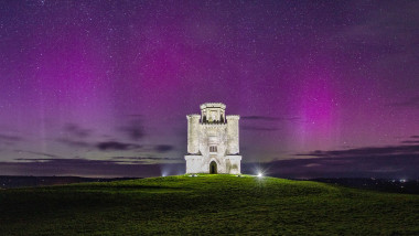 Northern Lights Appear Behind Paxton’s Tower