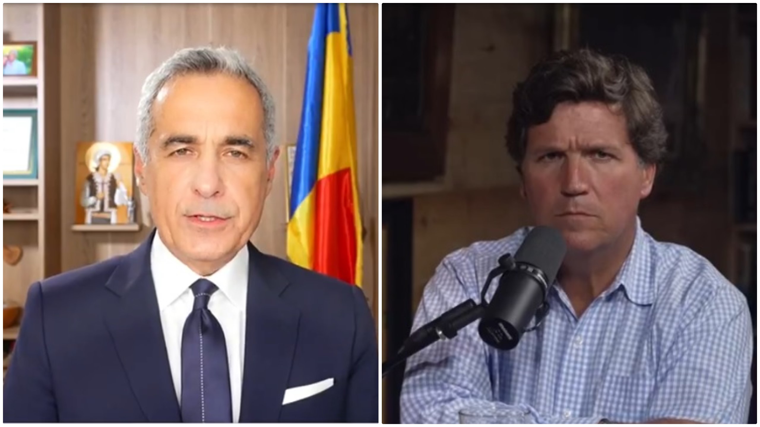 Călin Georgescu, interviu halucinant cu Tucker Carlson: „Președintele României de astăzi este Macron”. Ce spune despre bazele NATO